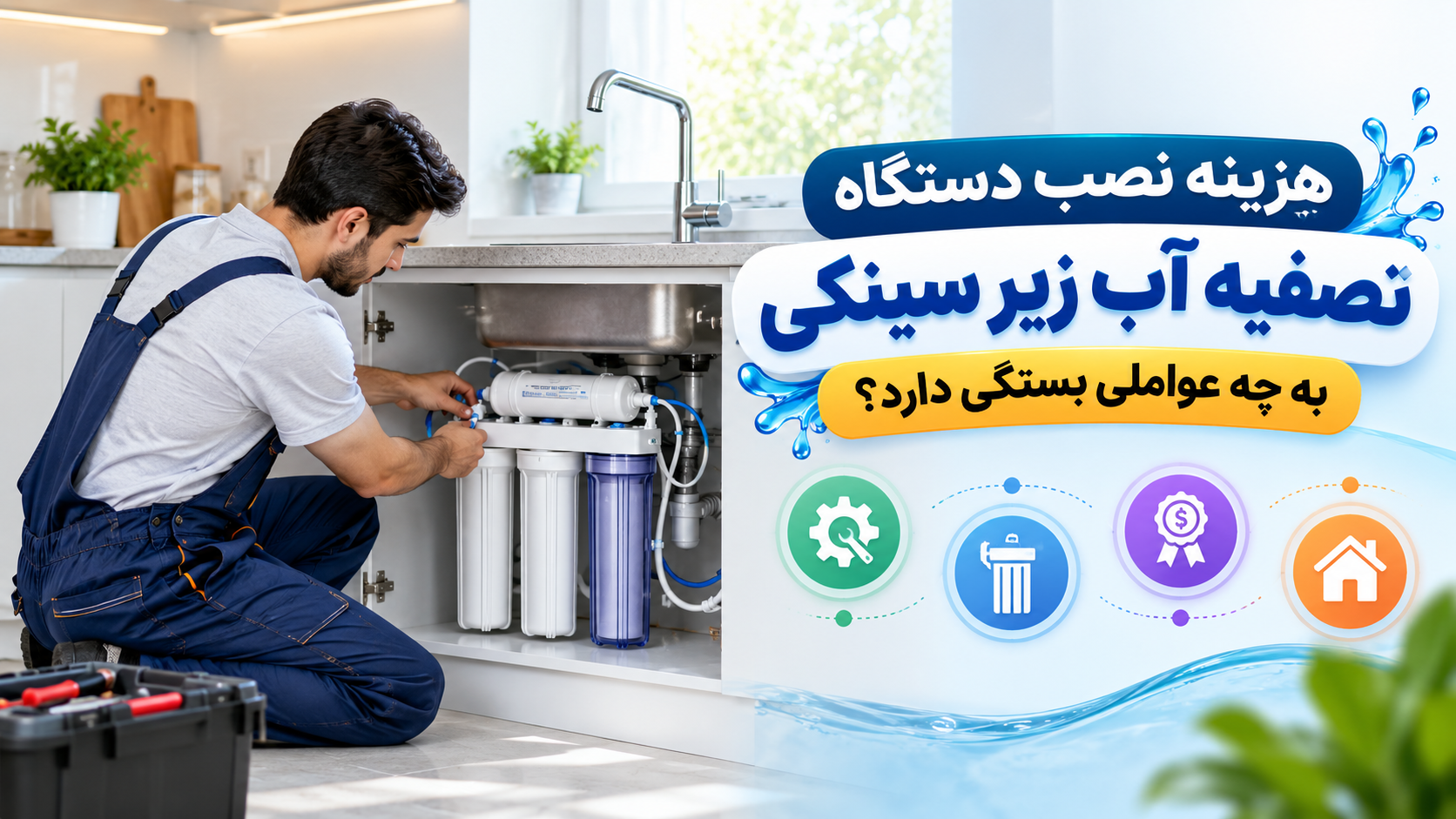 هزینه نصب زیرسینکی تصفیه آب خانگی چقدر است؟ 1 هزینه نصب دستگاه تصفیه آب زیر سینکی به چه عواملی بستگی دارد؟
